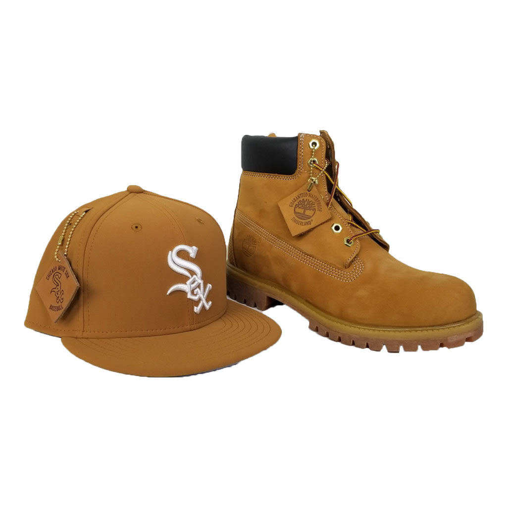 NEW ERA CHICAGO WHITE SOX PATCHED UP TIMBERLAND HOOK WHEAT 59FIFTY FITTED