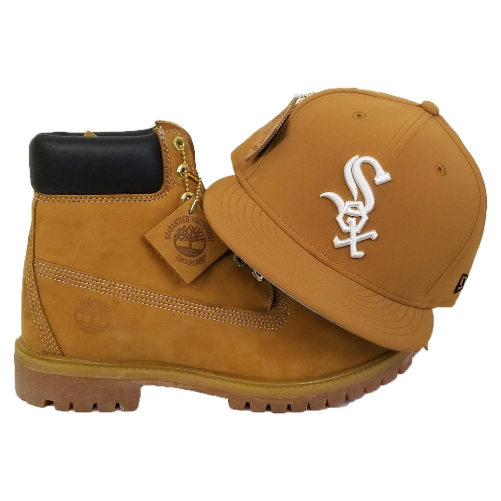 NEW ERA CHICAGO WHITE SOX PATCHED UP TIMBERLAND HOOK WHEAT 59FIFTY FITTED