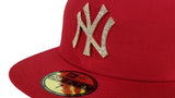 NEW ERA NEW YORK YANKEES RED GOLD CRYSTAL DIAMOND RHINESTONE FITTED HAT