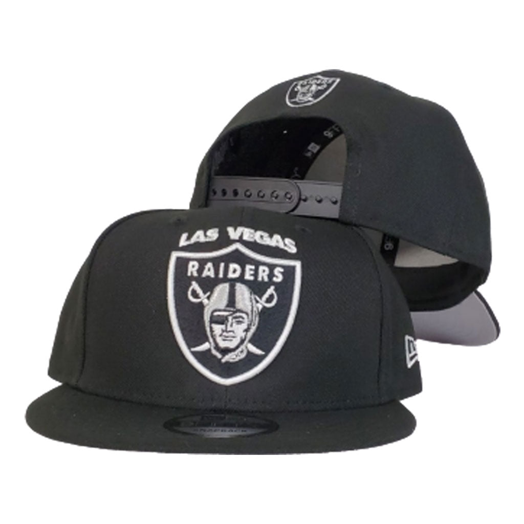 New Era 9FIFTY Las Vegas Raiders Mesh Trucker Snapback Hat Grey Black