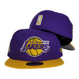 NEW ERA PURPLE / YELLOW 2TONE LOS ANGELES LAKERS NBA CHAMPIONS SIDE PATCH 59FIFTY FITTED