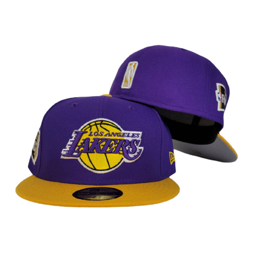 NEW ERA PURPLE / YELLOW 2TONE LOS ANGELES LAKERS NBA FINALS SIDE PATCH 59FIFTY FITTED