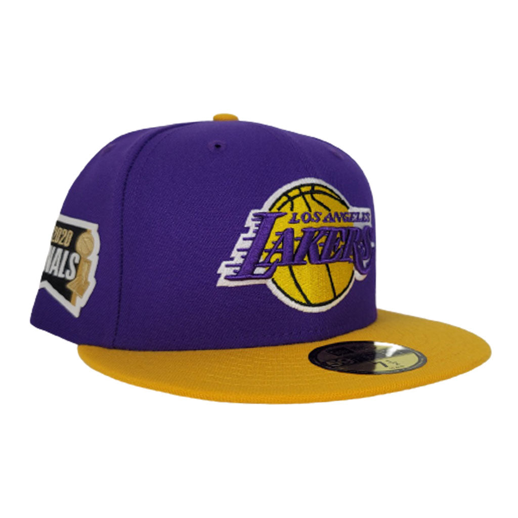 NEW ERA PURPLE / YELLOW 2TONE LOS ANGELES LAKERS NBA FINALS SIDE PATCH 59FIFTY FITTED