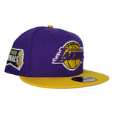 NEW ERA PURPLE / YELLOW 2TONE LOS ANGELES LAKERS NBA FINALS SIDE PATCH 9FIFTY SNAPBACK