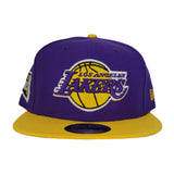 NEW ERA PURPLE / YELLOW 2TONE LOS ANGELES LAKERS NBA FINALS SIDE PATCH 9FIFTY SNAPBACK
