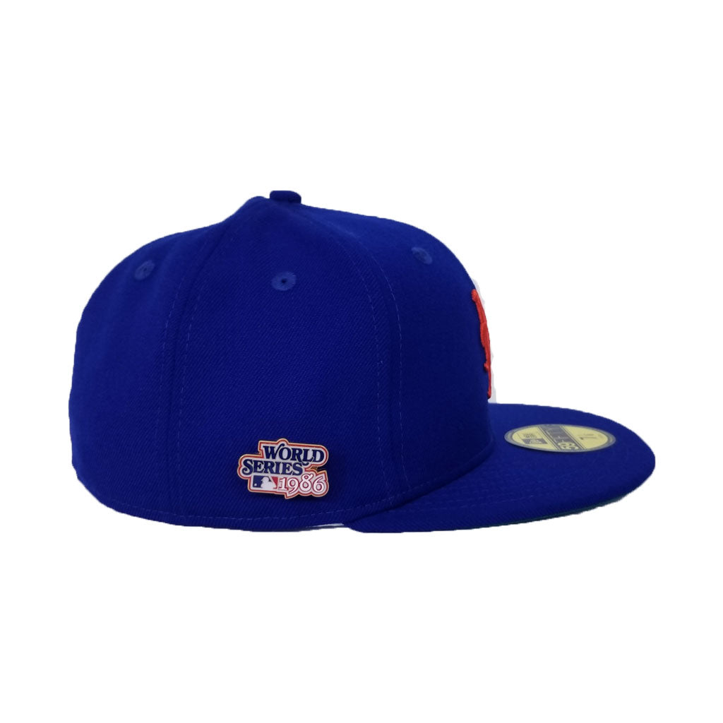 NEW YORK METS 1986 WORLD SERIES METAL PIN NEW ERA 59FIFTY FITTED HAT