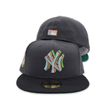 Dark Gray New York Yankees Black Visor Green Bottom 27 World Series Titles Side Patch New Era 59Fifty Fitted