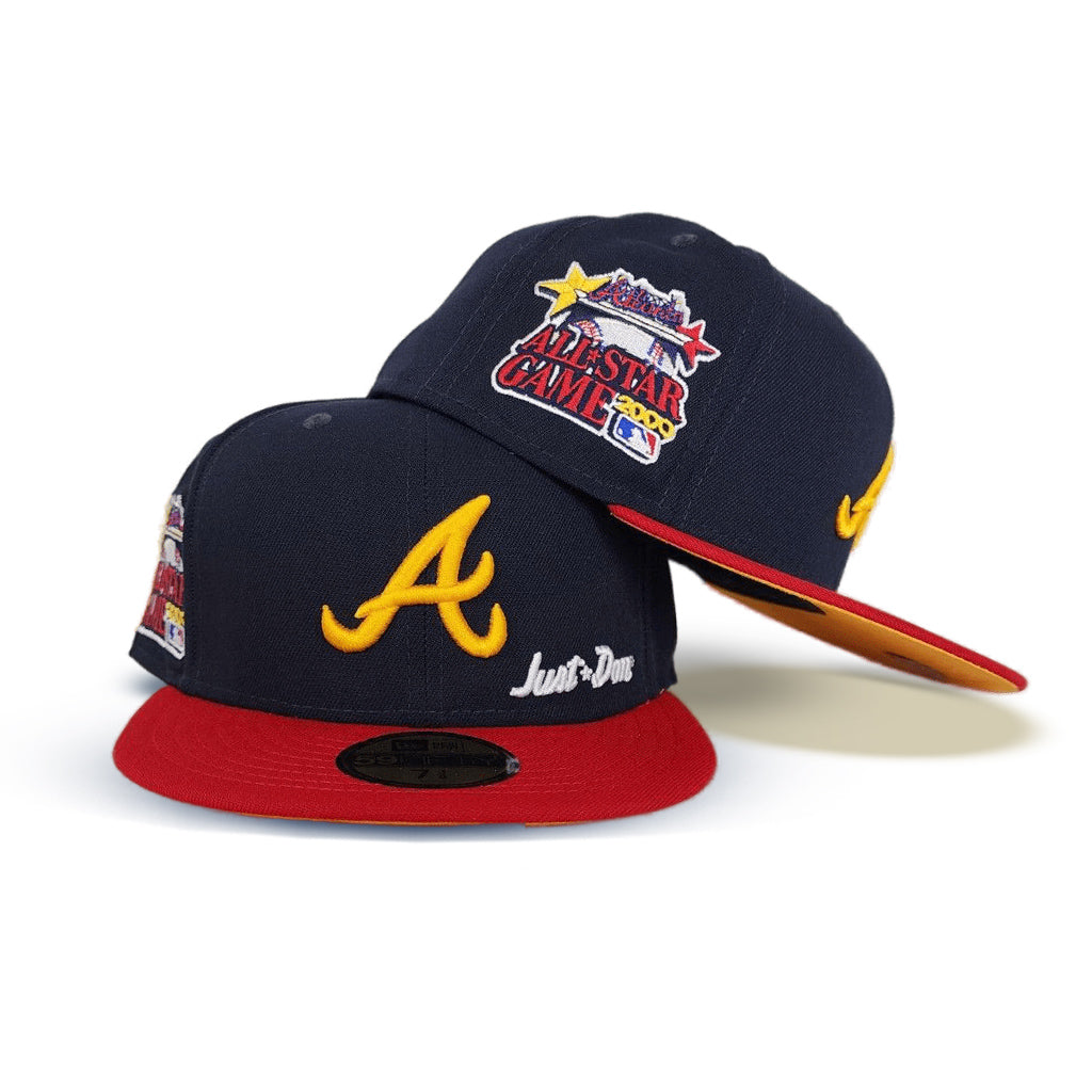 Navy Atlanta Braves Red Visor Yellow Bottom 2000 All Star Game Side Patch Just Don New Era 59FIFTY Fitted 8