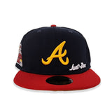Navy Atlanta Braves Red Visor Yellow Bottom 2000 All Star Game Side Patch Just Don New Era 59FIFTY Fitted