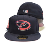 Navy Blue Arizona Diamondbacks Pink Bottom 20th Anniversary Side Patch New Era 59Fifty Fitted