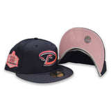 Navy Blue Arizona Diamondbacks Pink Bottom 20th Anniversary Side Patch New Era 59Fifty Fitted