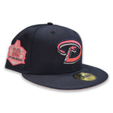 Navy Blue Arizona Diamondbacks Pink Bottom 20th Anniversary Side Patch New Era 59Fifty Fitted