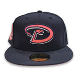 Navy Blue Arizona Diamondbacks Pink Bottom 20th Anniversary Side Patch New Era 59Fifty Fitted