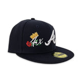 Navy Blue Atlanta Braves 3X World Series Champions Crown New Era 59Fifty Fitted