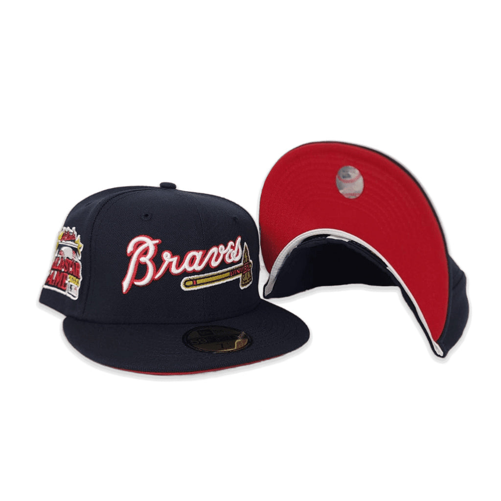 Atlanta Braves ALL-OVER SCRIBBLE Navy Fitted Hat by New Era