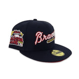 Navy Blue Atlanta Braves Red Bottom 2000 All Star Game Side Patch New Era 59Fifty Fitted