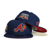Product - Navy Blue Atlanta Braves Red Bottom 2017 Inaugural Season Side Patch New Era 59Fifty Fitted