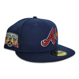 Navy Blue Atlanta Braves Red Bottom 2017 Inaugural Season Side Patch New Era 59Fifty Fitted