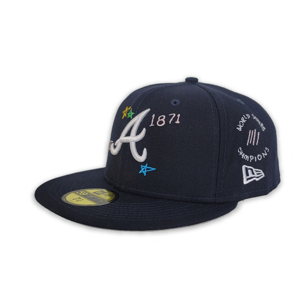 Twins Scribble 59FIFTY Fitted Navy Hat