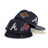 Navy Blue Atlanta Braves Team Patch Pride New Era 59fifty Fitted