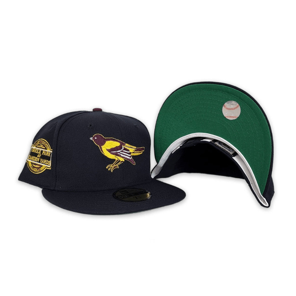 Navy Blue Baltimore Orioles Green Bottom 20th Anniversary Side Patch New Era 59Fifty Fitted