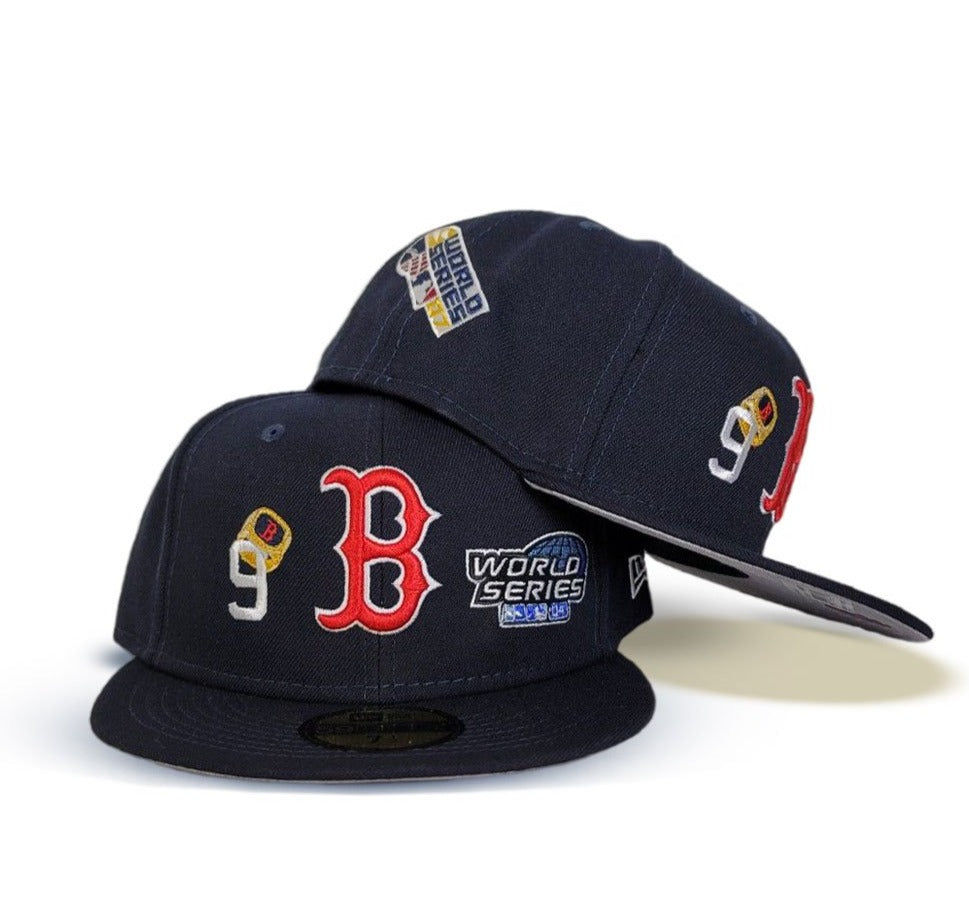 Navy Blue Boston Red Sox 9X World Series Champions Ring New Era