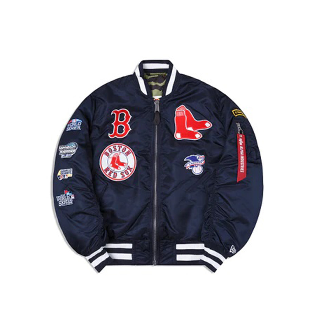 MLB Boston Red Sox Red Navy Blue Bomber Jacket Gift For Fans