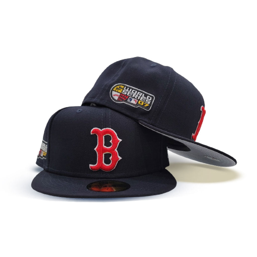 Navy Blue Boston Red Sox Cooperstown 2007 World Series Side Patch New Era 59FIFTY Fitted 7 7/8