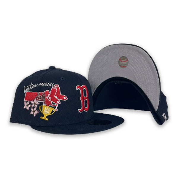 Navy Blue Boston Red Sox City Patch Gray Bottom New Era 59fifty Fitted ...