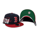 Navy Blue Boston Red Sox Green Bottom New Era 9Fifty Snapback