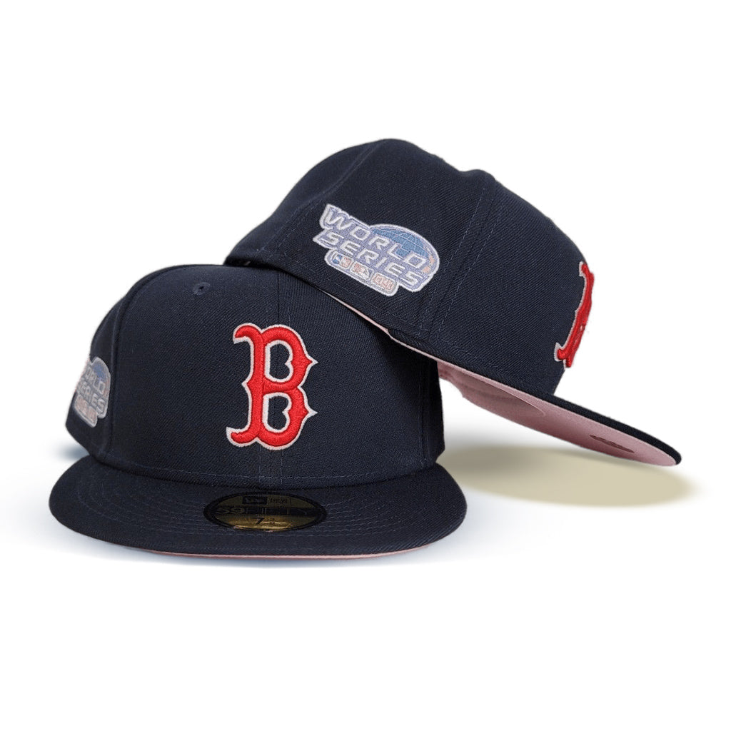 Navy Blue Boston Red Sox Pink Bottom 2004 World Series New Era 59FIFTY Pop Sweat Fitted 71/4