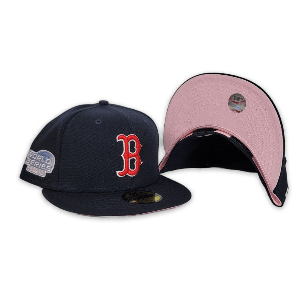 Navy Blue Boston Red Sox Pink Bottom 2004 World Series New Era 59Fifty Pop Sweat Fitted