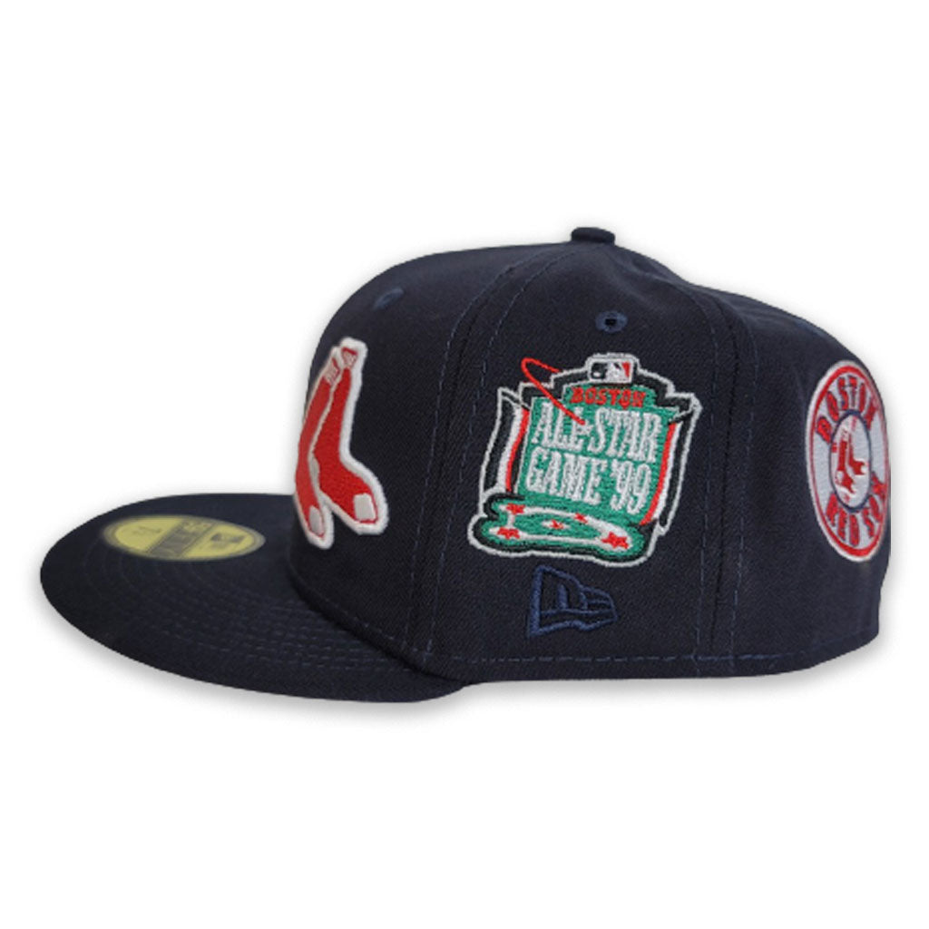 Boston Red Sox ALL-OVER SCRIBBLE Navy Fitted Hat by New Era
