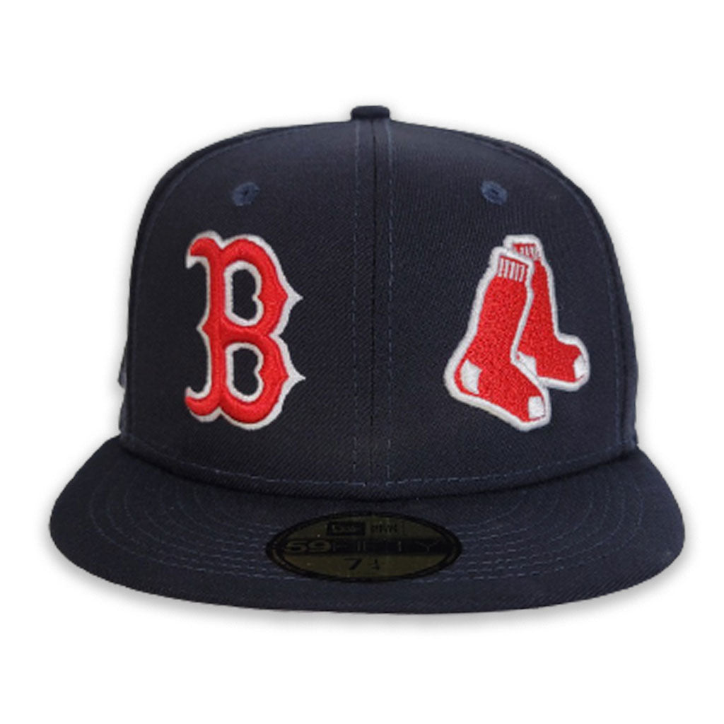 Navy Blue Boston Red Sox Team Patch Pride New Era 59FIFTY Fitted 8