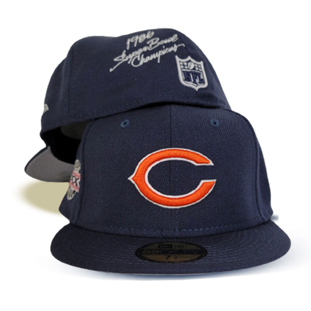 Navy Blue Chicago Bears Super Bowl XX Side Patch New Era 59Fifty Fitted