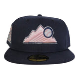 Navy Blue Colorado Rockies Pink Bottom 25th Anniversary Side Patch New Era 59Fifty Fitted