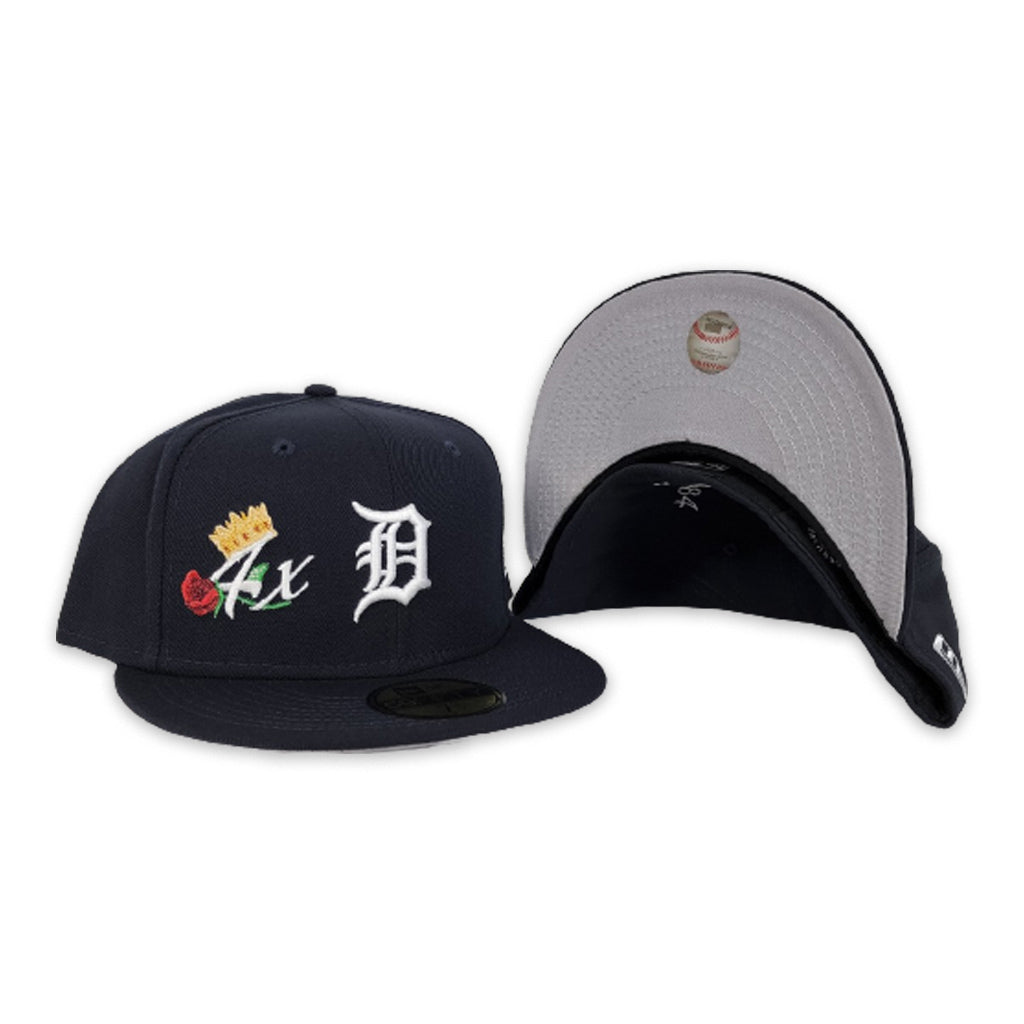 Navy Blue Detroit Tigers 4X World Series Champions Crown New Era 59Fifty Fitted