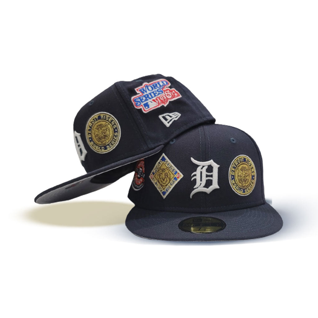  New Era 59Fifty Hat Detroit Tigers MLB Authentic Road Navy Blue  Fitted Cap (7 3/8) : Sports & Outdoors