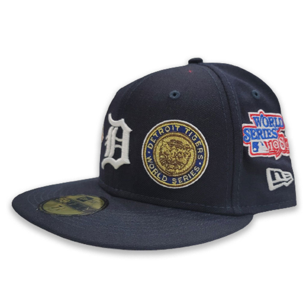 Navy Blue Detroit Tigers Logo impressions New Era 59FIFTY Fitted