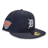 Navy Blue Detroit Tigers Icy Blue Bottom Swarovski Crystal 2005 All Star Game Side Patch New Era 59Fifty Fitted