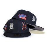 Navy Blue Detroit Tigers Team Patch Pride New Era 59fifty Fitted