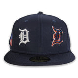 Navy Blue Detroit Tigers Team Patch Pride New Era 59fifty Fitted