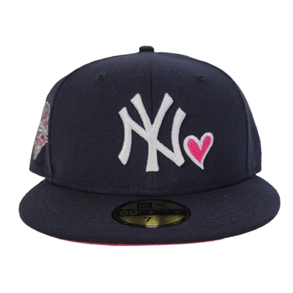Navy Blue Heart New York Yankees Fusion Pink Bottom 2000 World Series New Era 59Fifty Fitted