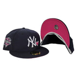 Navy Blue Heart New York Yankees Fusion Pink Bottom 2000 World Series New Era 59Fifty Fitted
