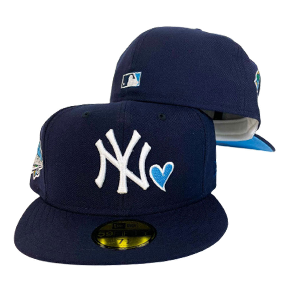New Era New York Yankee Fitted Pink Bottom Navy Blue (1999 World Series  Embroidery)
