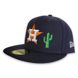 Navy Blue Houston Astros Grey Bottom Crystal State Map Side Patch New Era 59Fifty Fitted