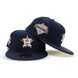 Navy Blue Houston Astros Tan Bottom 2022 World Series Champions Side Patch New Era 59Fifty Fitted