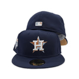 Navy Blue Houston Astros Tan Bottom 2022 World Series Champions Side Patch New Era 59Fifty Fitted