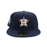 Navy Blue Houston Astros Tan Bottom 2022 World Series Champions Side Patch New Era 59Fifty Fitted
