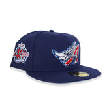 Navy Blue Los Angeles Angels Icy Blue Bottom 40th Season Side Patch New Era 59Fifty Fitted